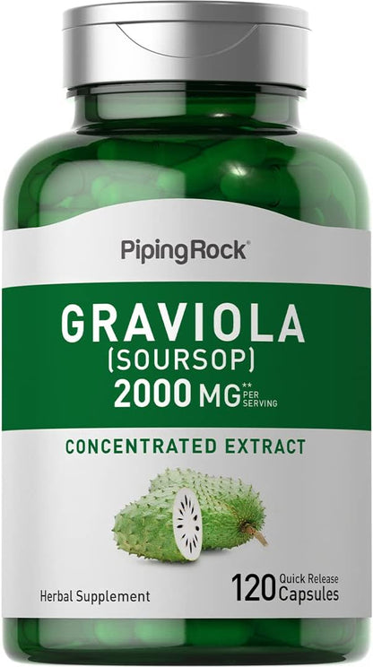 Piping Rock Graviola Soursop Cápsulas | 120 – Ingredientes de confianza: Graviola (Soursop) por porción, con un – Image 1