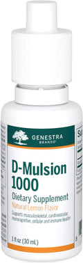 Genestra Brands D-Mulsion 1000 - Suplemento de Vitamina D3 Líquida - 1000 UI por gota - Sabor Natural a Limón - 30 ml