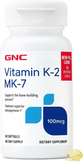 GNC Vitamina K-2 100mcg, Favorece el Proceso de Formación Ósea, 60 Cápsulas Blandas
