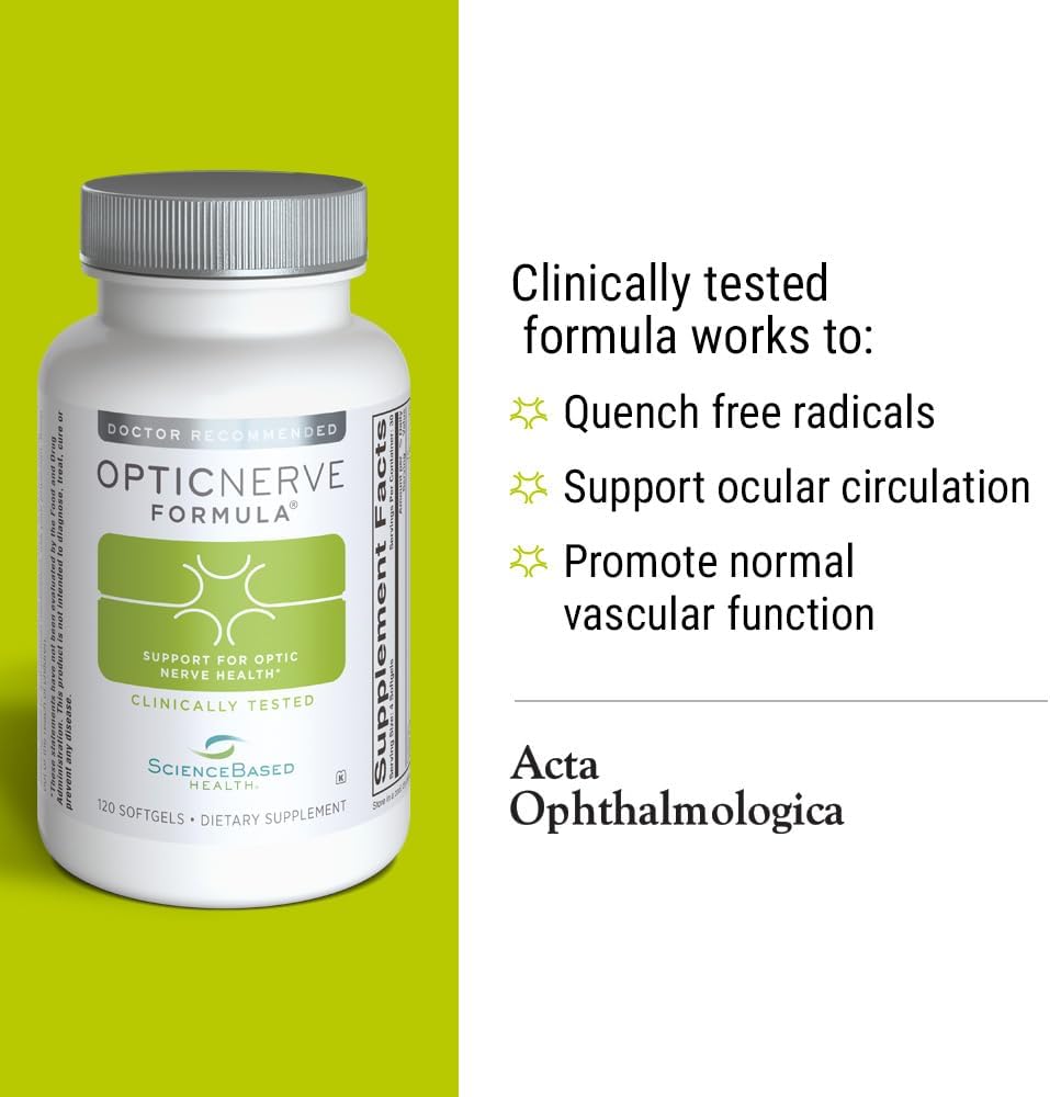 ScienceBased Health Fórmula para el Nervio Óptico – Suplemento Ocular con Omega-3, CoQ10 y Ácido Alfa-Lipoico – 30 Días