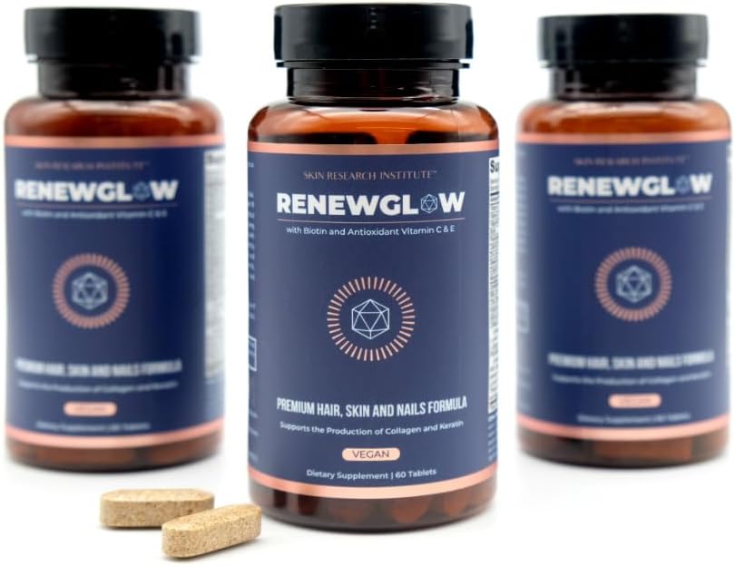 Renewglow Biotin 5000mcg – Complemento para Cabello, Piel y Uñas con 27 Nutrientes