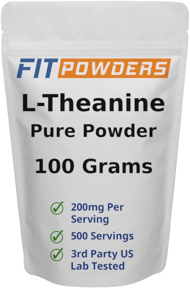 FitPowders L-Teanina en Polvo 100g - Suplemento Puro, Vegano, Sin Gluten