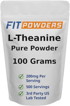 FitPowders L-Teanina en Polvo 100g - Suplemento Puro, Vegano, Sin Gluten