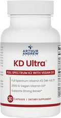 Arthur Andrew Medical KD Ultra: Vitamina D3, K y Lipasa, 30 Cápsulas