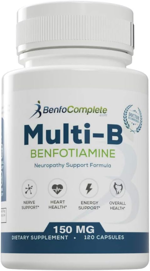 Benfotiamine Multi-B Neuropathy Support Formula 150mg – Pack de 3 Botes (120 Cápsulas cada uno)