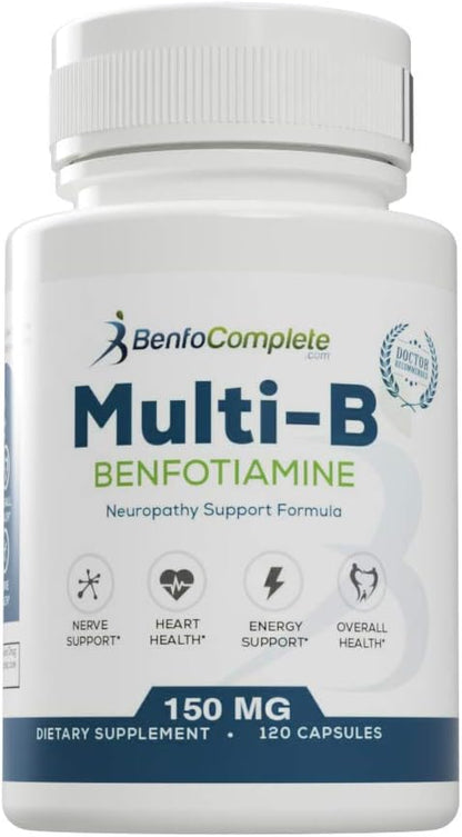 Benfotiamine Multi-B Neuropathy Support Formula 150mg – Pack de 3 Botes (120 Cápsulas cada uno) – Image 3