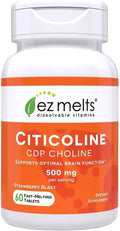 EZ Melts Citicolina - 60 Comprimidos Bucodispersables Sabor Fresa