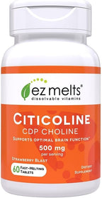 EZ Melts Citicolina - 60 Comprimidos Bucodispersables Sabor Fresa
