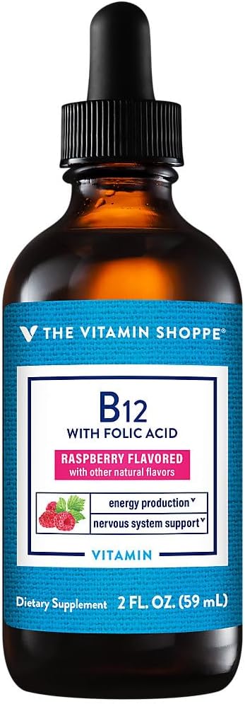 The Vitamin Shoppe Vitamina B12 Líquida – Apoyo Energético, Nervioso y para Glóbulos Rojos