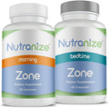 Nutranize Zone Complemento de Calcio, Magnesio Glicinato, Vitamina D3, K2 MK7, Metilfolato, Berberina, Cromo Picolinato, Canela, Melatonina (Pack Doble)