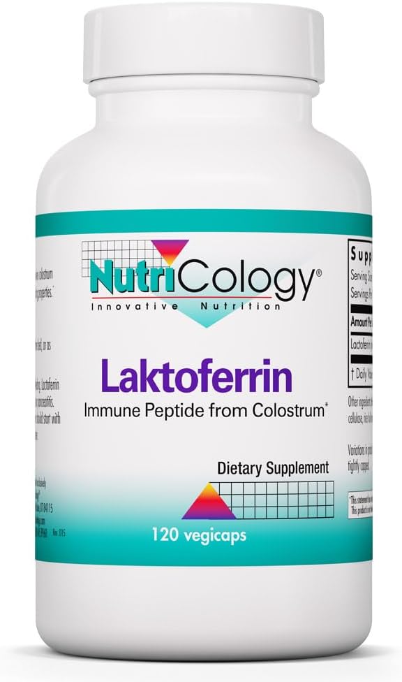 Nutricology ARG Laktoferrin - 250 mg Lactoferrina Glicoproteína - Apoyo Inmunológico - Cápsulas Vegetarianas - 120 Cápsulas