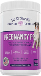 Dr Orchards Pregnancy Pro Vitaminas prenatales para perros - Suplemento premium para embarazo, lactancia y salud del cachorro, 90 comprimidos