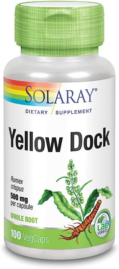 Solaray Raíz de Lampazo (Rumex crispus) 500 mg - 100 Cápsulas Veganas