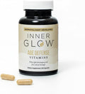 Inner Glow Age Defense Vitamins - Antioxidant Skin Support, Polypodium Leucotomos Formula, Vegan, Gluten-Free - 60 Cápsulas