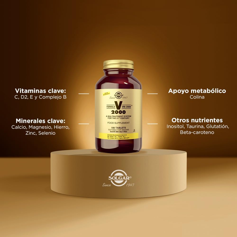 Solgar Fórmula VM-2000 (Sistema Multinutriente) - 180 Comprimidos