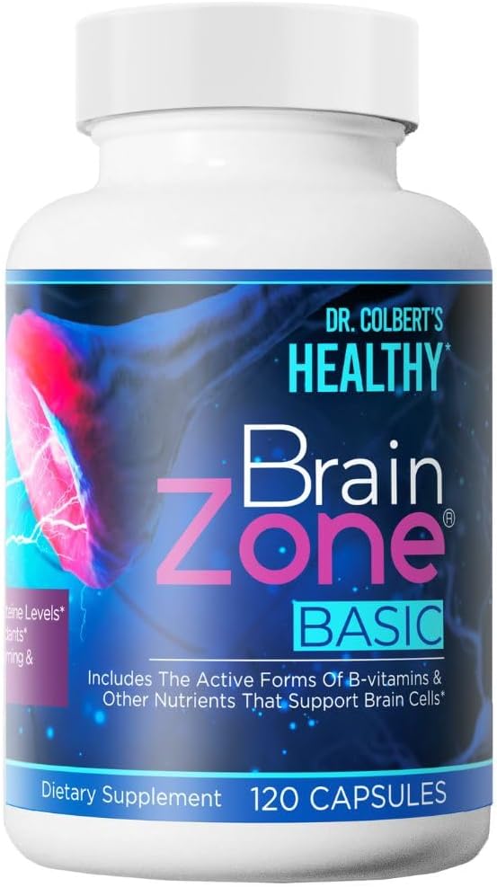 Divine Health Brain Zone Basic | Complejo de Vitaminas B Activas, Trimetilglicina y Curcumina | 120 Cápsulas