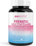 GOBIOTIX Vitaminas Prenatales para Mujeres - Multivitamínico con Hierro, Calcio, Vitamina D2, C, Zinc y Ácido Fólico - 90 Cápsulas