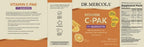 Dr. Mercola Vitamin C-PAK con Quercetina - Apoyo Inmunitario Diario - Zinc y Vitamina D3 - Sin Gluten - Sabor Naranja Efervescente - 30 Sobres
