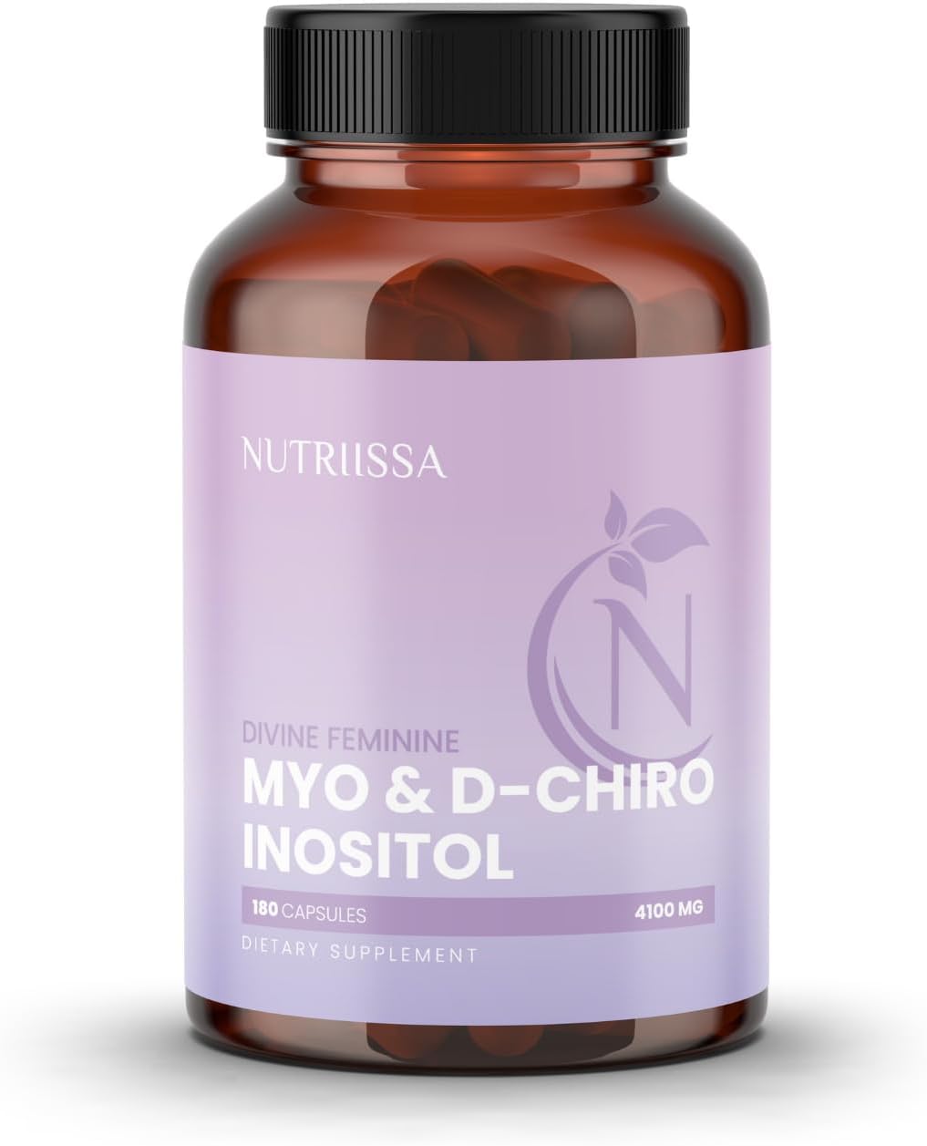 Nutriissa Divine Feminine – Myo-Inositol & D-Chiro Inositol, 40:1 Ratio, 4000 mg + 100 mg, 180 Cápsulas Veganas
