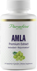 Paradise Herbs Amla – Organic Full-Spectrum Vitamin C, 250 mg, 60 Vegetable Capsules