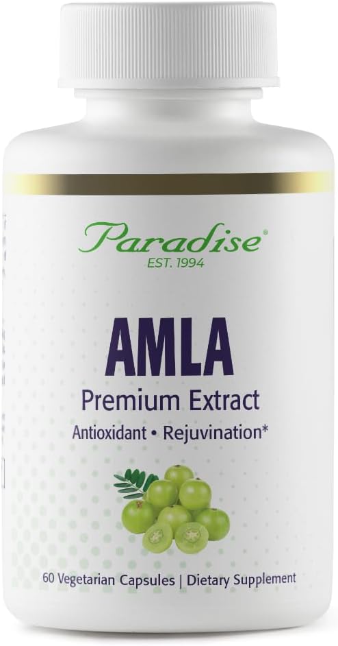 Paradise Herbs Amla – Organic Full-Spectrum Vitamin C, 250 mg, 60 Vegetable Capsules
