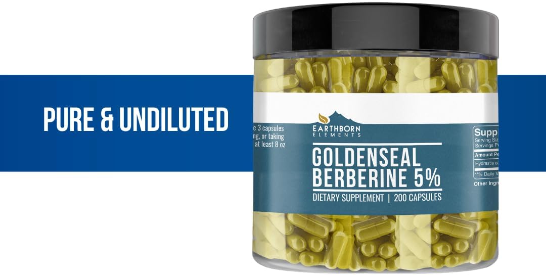 Earthborn Elements Berberine 200 Cápsulas, Puro y sin Aditivos