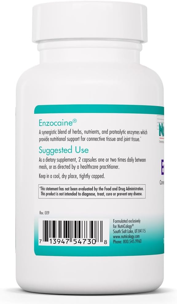 Nutricology Enzocaine - 120 Cápsulas - Complemento de Enzimas Proteolíticas