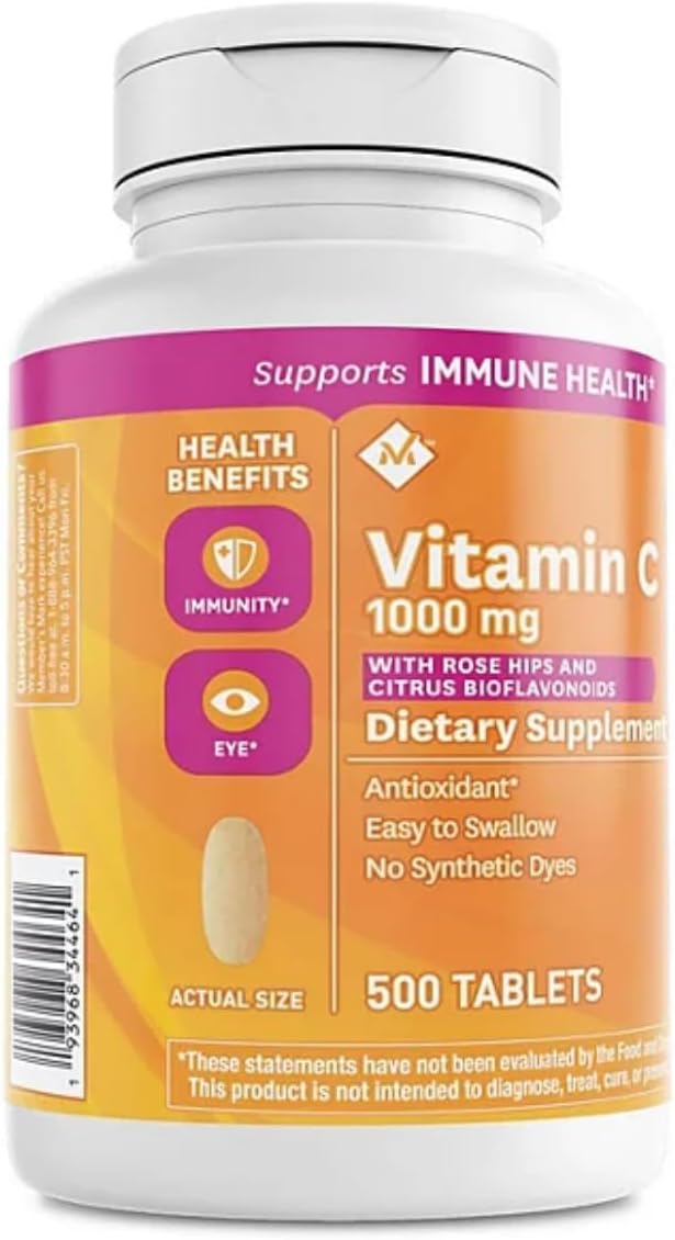 Member's Mark Vitamina C 1000 mg con Escaramujo y Bioflavonoides Cítricos (500 comprimidos)