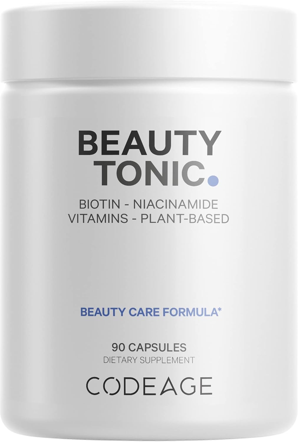 Codeage Beauty Tonic - Suplemento de Biotina 1500 mcg con Vitaminas y Alimentos Orgánicos - 90 Cápsulas Veganas