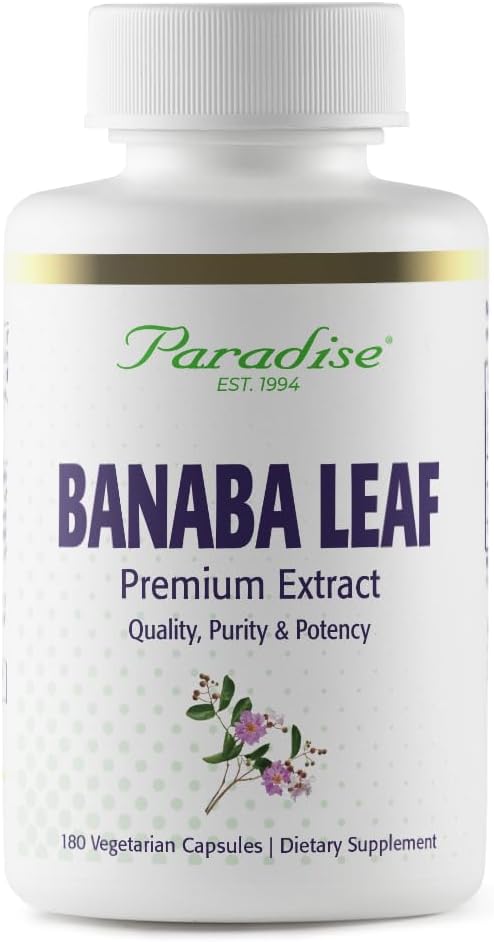 Paradise Herbs, Banaba Leaf, 12:1 Concentrated Extract, 250 mg, 180 Cápsulas