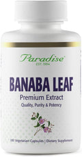 Paradise Herbs, Banaba Leaf, 12:1 Concentrated Extract, 250 mg, 180 Cápsulas
