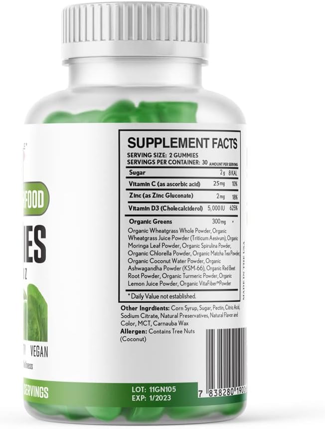 Icon Muscle Gominolas de Superalimentos Rojos y Verdes - Vitaminas C, D, Zinc - 30 Porciones