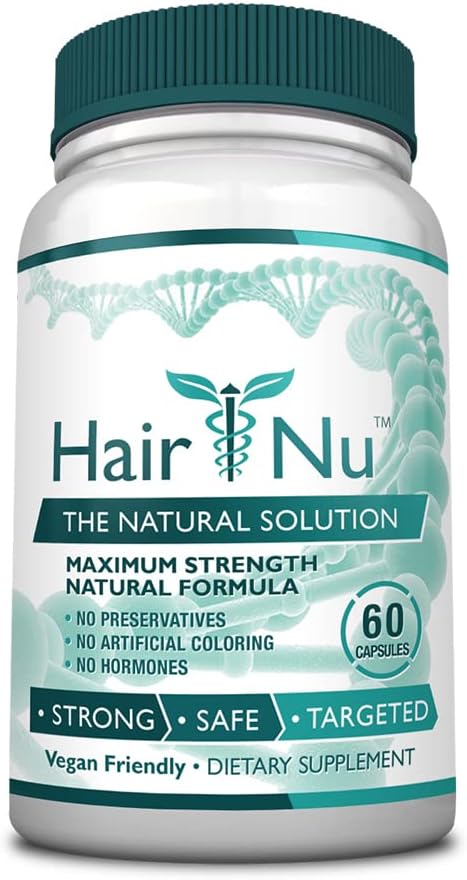 Solución natural para el crecimiento del cabello / Complemento alimenticio, 1 botella – 60 cápsulas