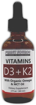 Gotas de Vitamina D3 y K2 para el Soporte Óseo, 5000 UI, 120 mcg