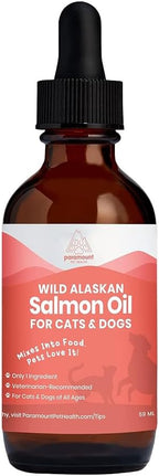 Aceite de Salmón Salvaje de Alaska para Gatos y Perros Pequeños - Apoya Piel, Pelaje y Articulaciones - 60 ml