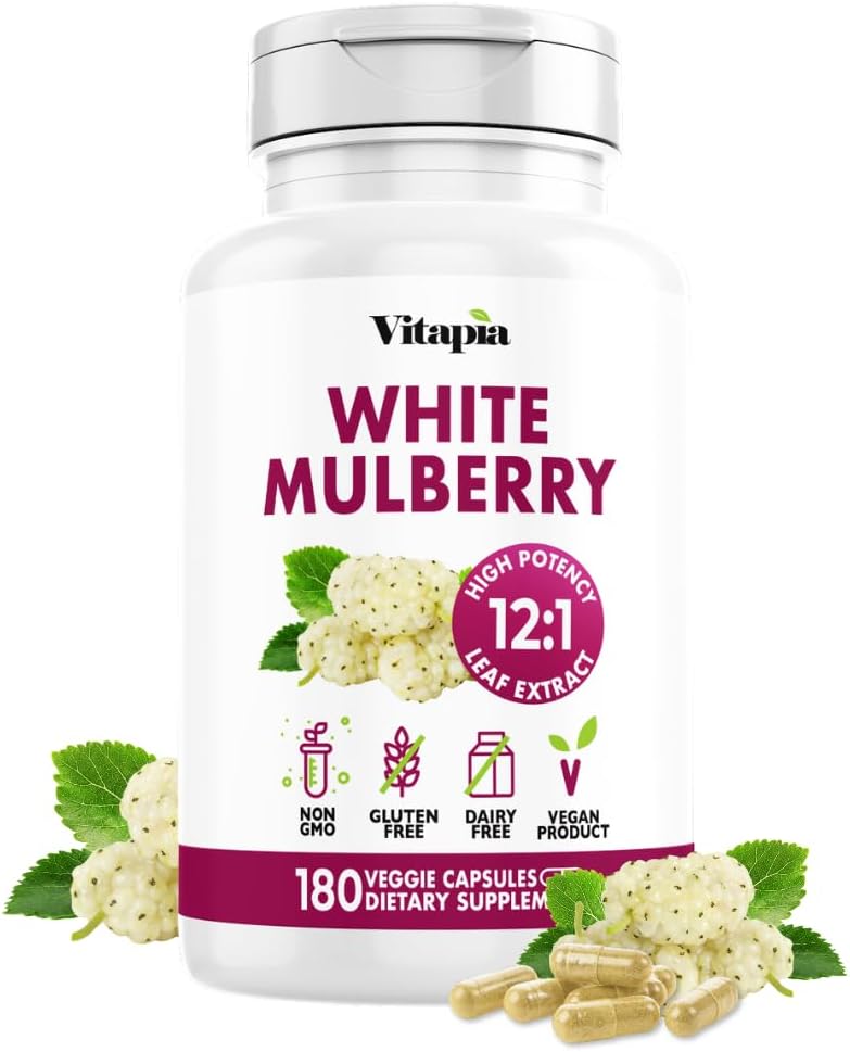 Vitapia - Extracto de Hoja de Morera Blanca 1000mg (12:1) - 180 Cápsulas Veganas
