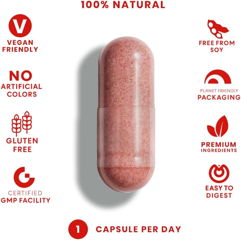 FeelGood Superfoods Cápsulas de Apoyo Inmunológico 1000 mg, 25 Frutas y Verduras Orgánicas, 60 uds.
