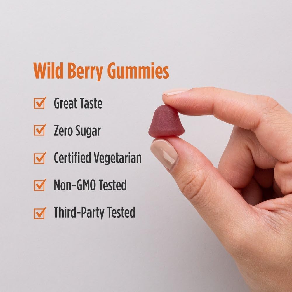 Nordic Naturals Gominolas de Vitamina D3 sin Azúcar - 1000 IU, 60 unidades - Sabor Wild Berry