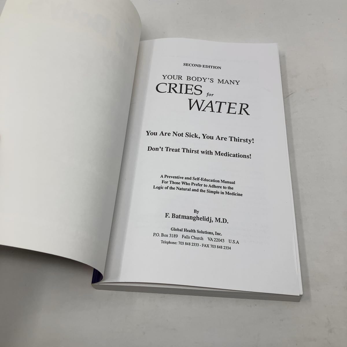 Su cuerpo clama por el agua (Libro de Fereydoon Batmanghelidj)