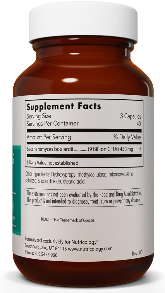 Nutricology Restore-Biotic Saccharomyces Boulardii - 120 Cápsulas (40 Dosis)