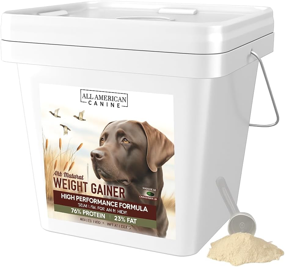 All American Canine Ganador de Peso para Perros - Suplemento de Alto Contenido Calórico y Proteína en Polvo para Aumento de Peso Rápido, Masa y Recuperación - Estimulante del Apetito - 60 Dosis