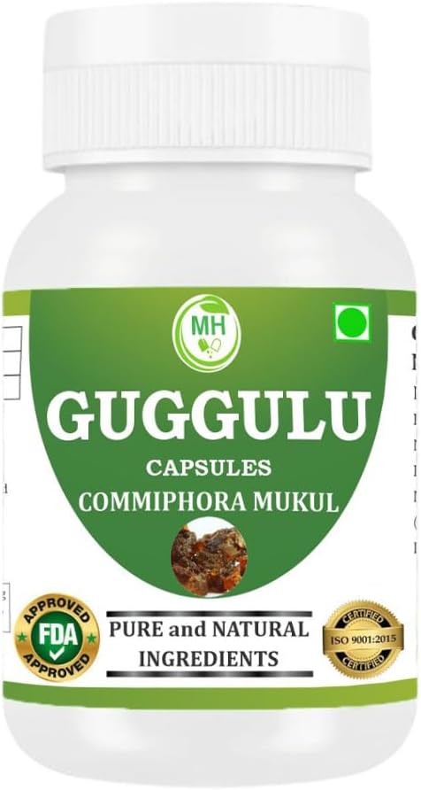Guggulu (Commiphora Mukul) Cápsulas Vegetarianas, Pack de 2 x 60 Cápsulas