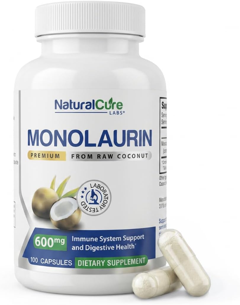 Natural Cure Labs Monolaurina Premium – 600mg, 100 Cápsulas