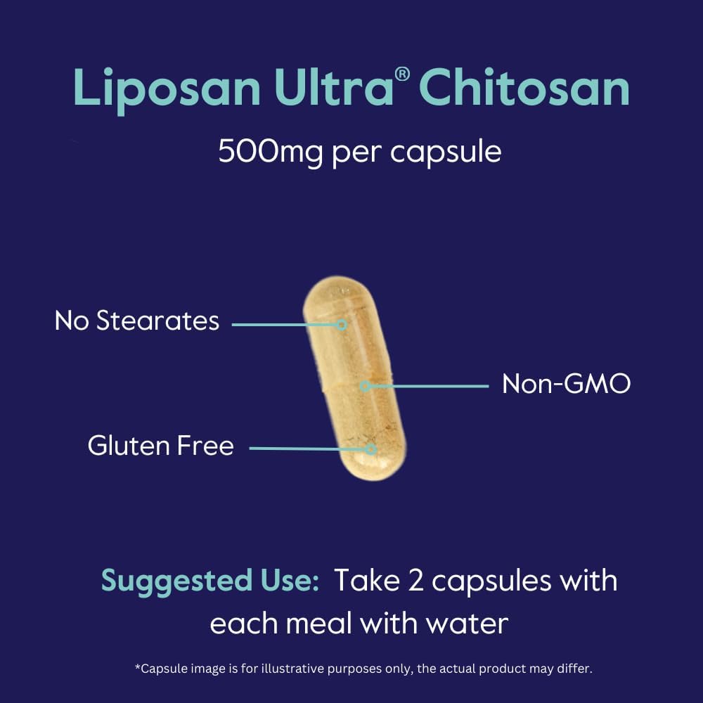 BESTVITE Liposan Ultra Chitosan 500mg (240 Capsules) - Patented Rapid Action Formula