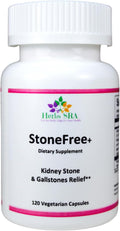 StoneFree+ Complemento Renal y Urinario con Chanca Piedra, Citrato Potásico y Vinagre de Manzana, 120 Cápsulas Vegetarianas