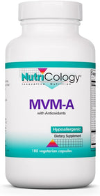 Nutricology MVM-A - Multivitamínico Completo con Minerales - Vitaminas B Activas, Folato, Hierro y Más - 180 Cápsulas
