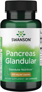 Swanson Glándula Pancreática Cruda 500 mg 60 Cápsulas