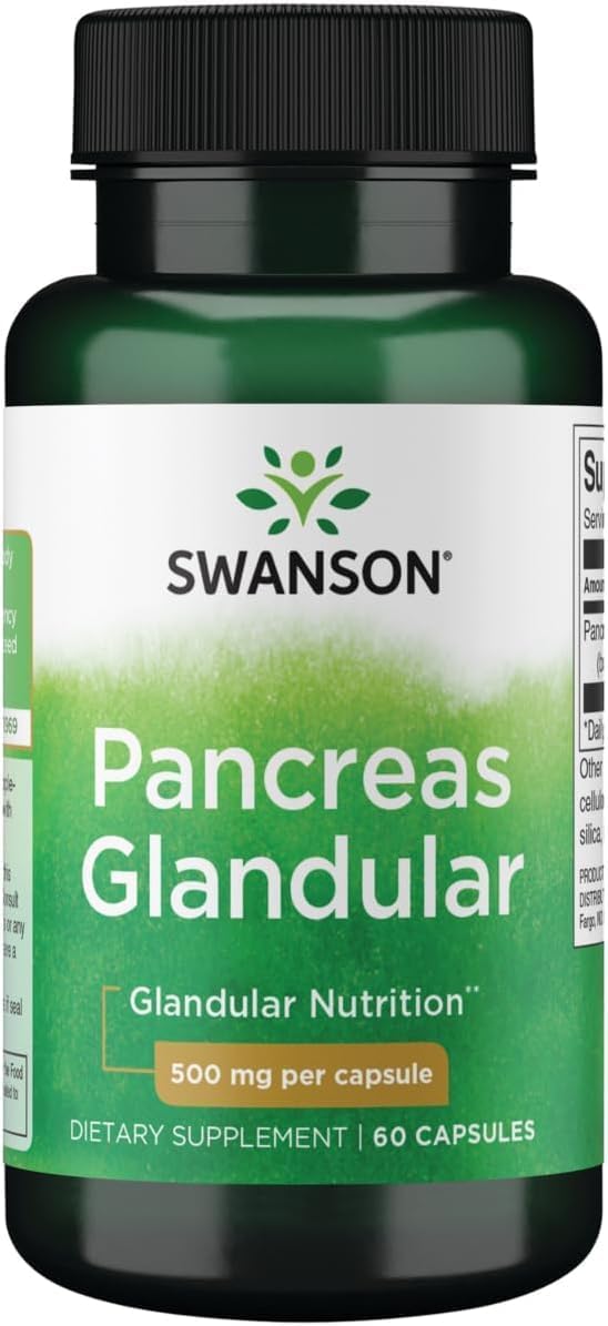 Swanson Glándula Pancreática Cruda 500 mg 60 Cápsulas