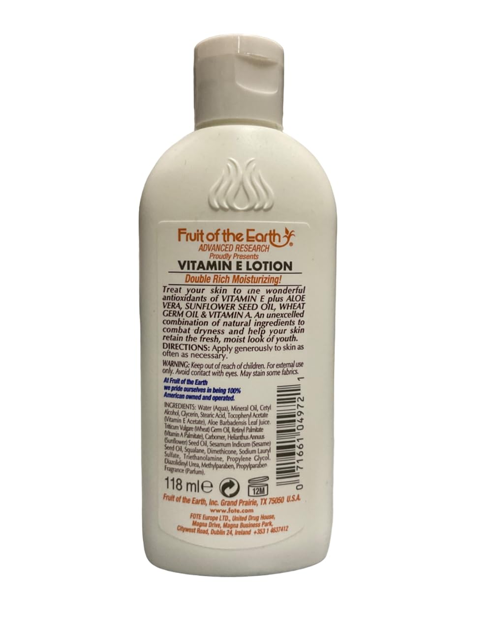 Fruit of the Earth Gentle Healing Vitamin E Lotion, 118 ml (Pack de 2)