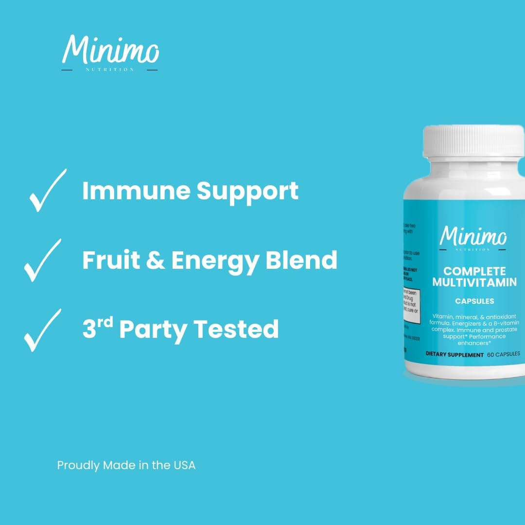Minimo Nutrition Complete Multivitamin + Immunity Boost, 60 Cápsulas